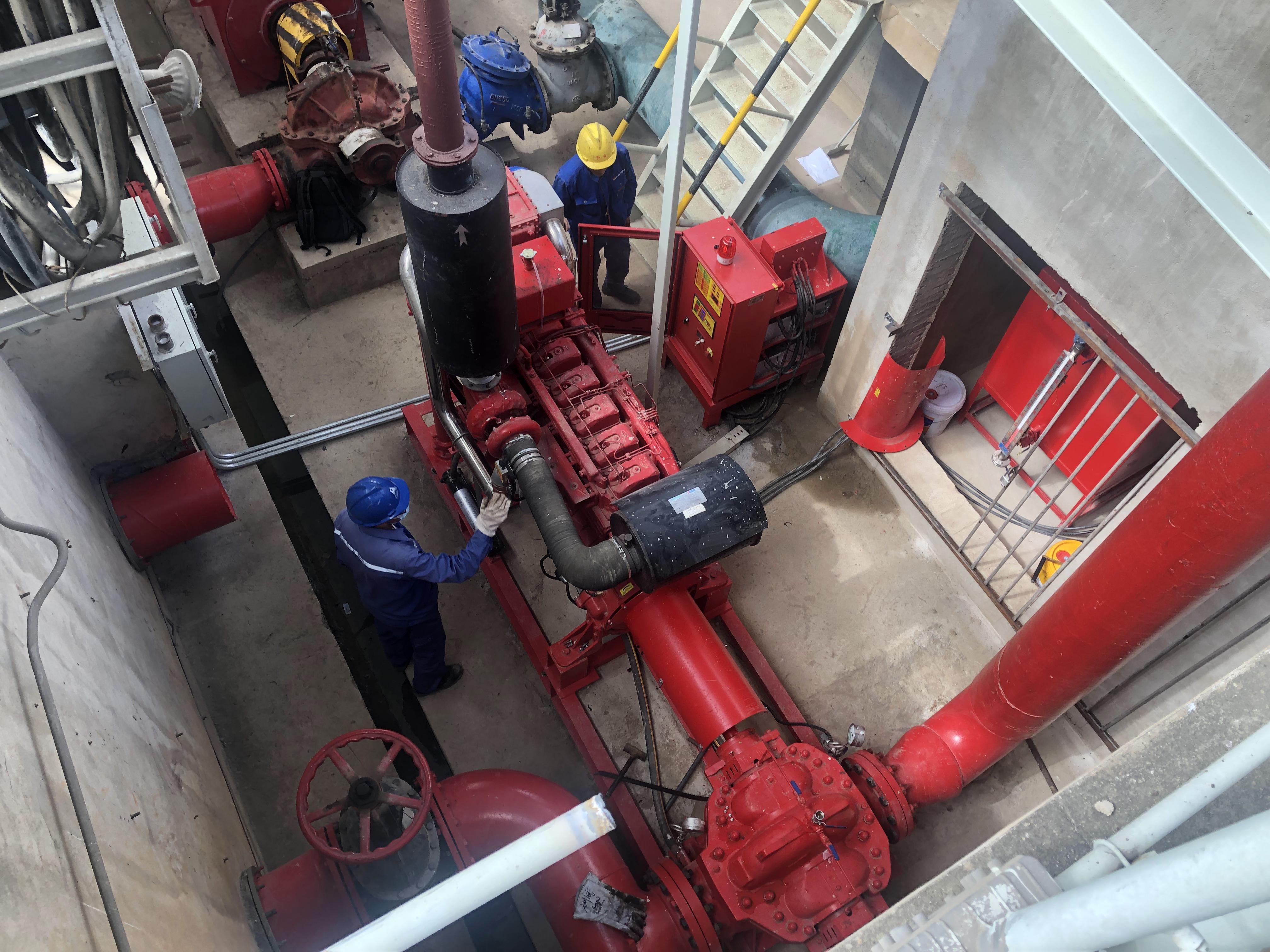柴油機消防泵調(diào)試現(xiàn)場