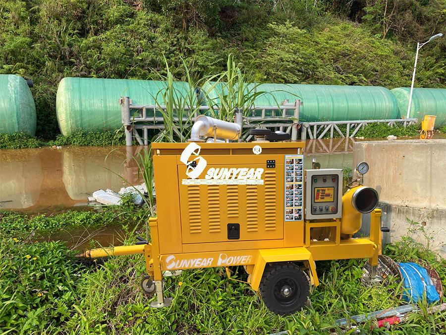 應對“龍舟水”，三業(yè)科技泵車快速出場，5小時交貨柴油機抽水泵一臺